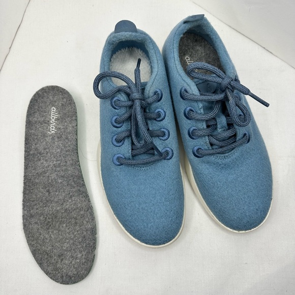 Allbirds Womens All Wool Runner WR Pebble Teal (White Sole) 
Sz 6 blue - Picture 5 of 7